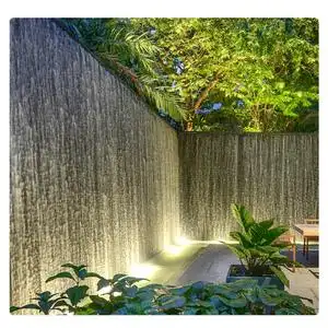 庭院水幕墙流水槽瀑布出水口不锈钢流水槽墙面流水景观鱼池水景墙