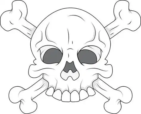 名称:骷髅骷髅和交叉骨骷髅骷髅插画艺术卡通骷髅头矢量元素骷髅动作