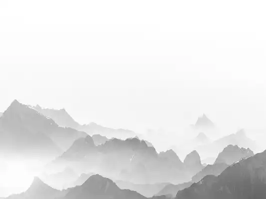 黑色手绘原创古风中国风水墨山水山峰高山元素png素材