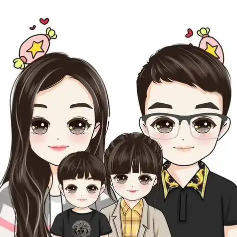 手绘全家福头像幸福的一全家福头像简笔画手绘四口之家简笔画怎么画