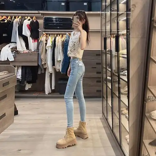 厚底马丁靴女大黄靴夏季透气薄款平底软皮鞋子系带短靴