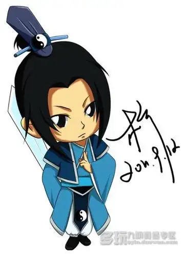 卡通古装男简笔画彩色