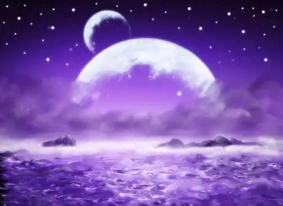 梦幻紫色月亮图片