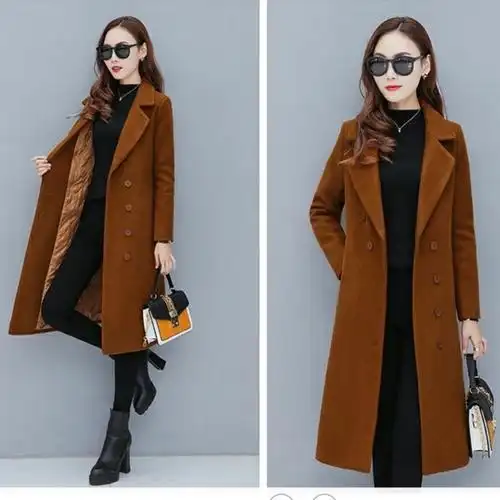 毛呢外套女2021新款秋冬季韩版气质潮百搭中长款修身显瘦呢子大衣