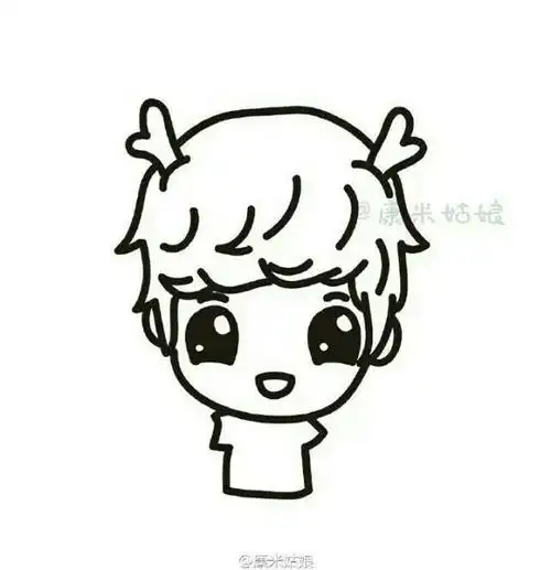 鹿晗简笔画过程