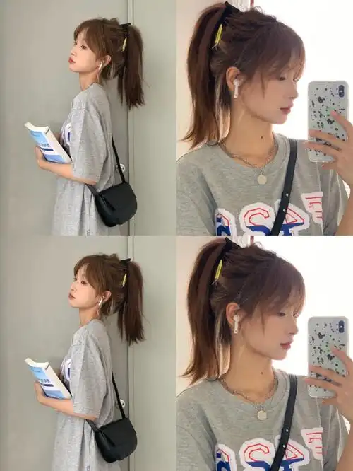 八字刘海高马尾你比校花还要美