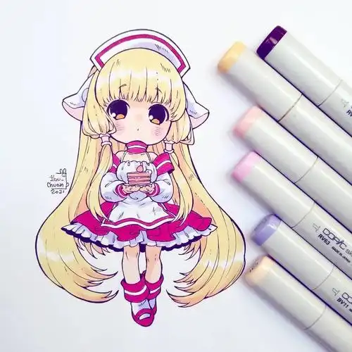 18岁小姐姐笔下q萌的二次元简笔人物 q版动漫人物 二次元 萌系少女 -