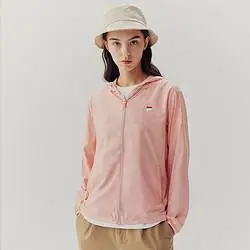 斐乐女装运动大logo舒适透气连帽女士梭织轻薄外套女防晒衣