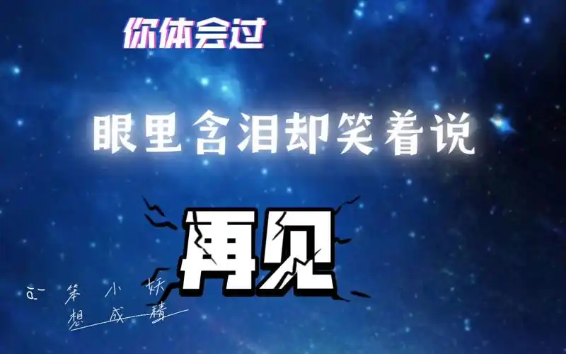 你体会过 眼里含泪却笑着说再见 的悲伤吗?