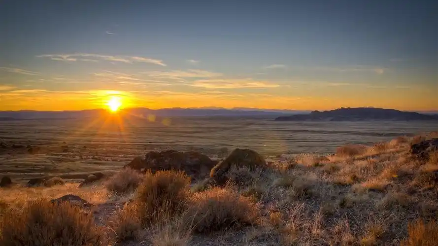 美国犹他州,草,日出,黎明 壁纸