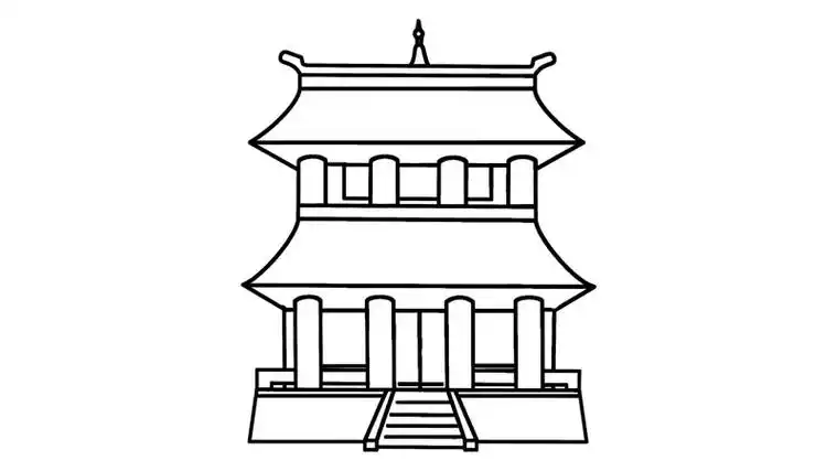 古代建筑简笔画画法
