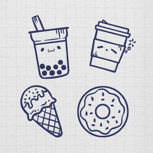 今日份甜品手账简笔画