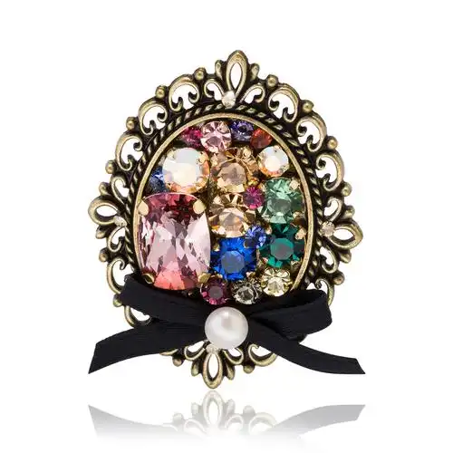 韩国lnerato宫廷复古风胸针个性做旧工艺女胸花新款秋冬大衣配饰