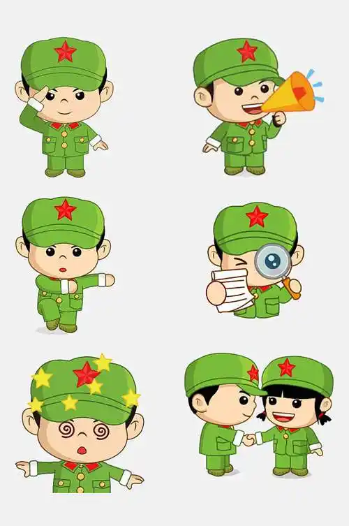 绿色军人部队免抠素材