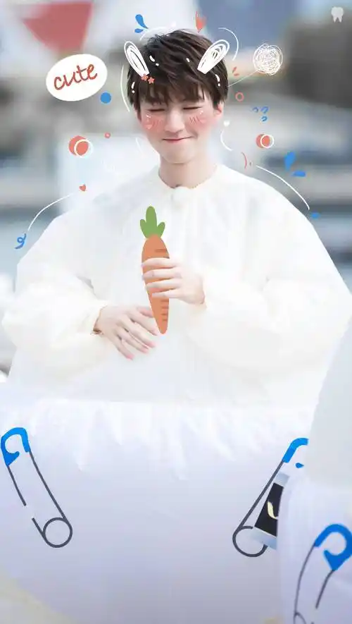 呆萌小白兔持续加载中,甜甜的王俊凯马上出现