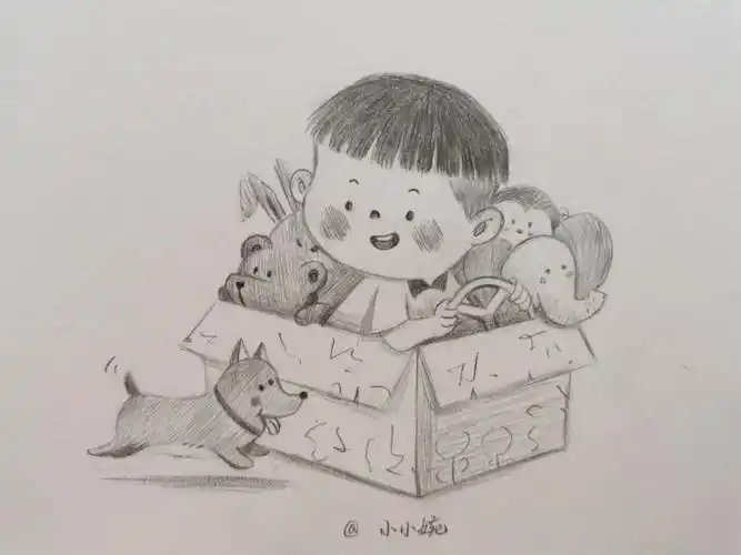 素描小可爱来了图二是灵魂线稿