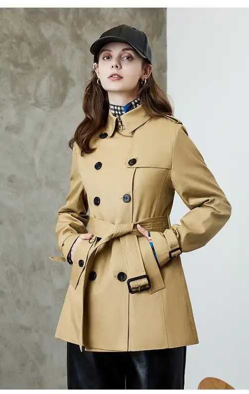 风衣女中长款2021春秋新款气质经典纯棉防水风衣女士风衣
