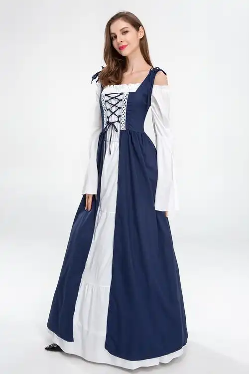 欧美田园拍摄服欧洲宫廷服中世纪女性日常服装话剧表演服 cosplay