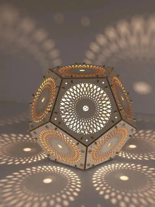 木质创意产品设计小夜灯手工diy拼装