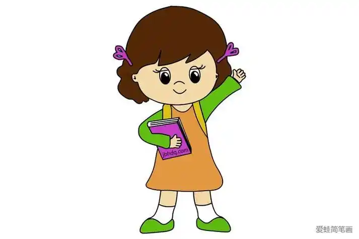 彩色简笔画人物女孩 简笔画图片大全-普车都
