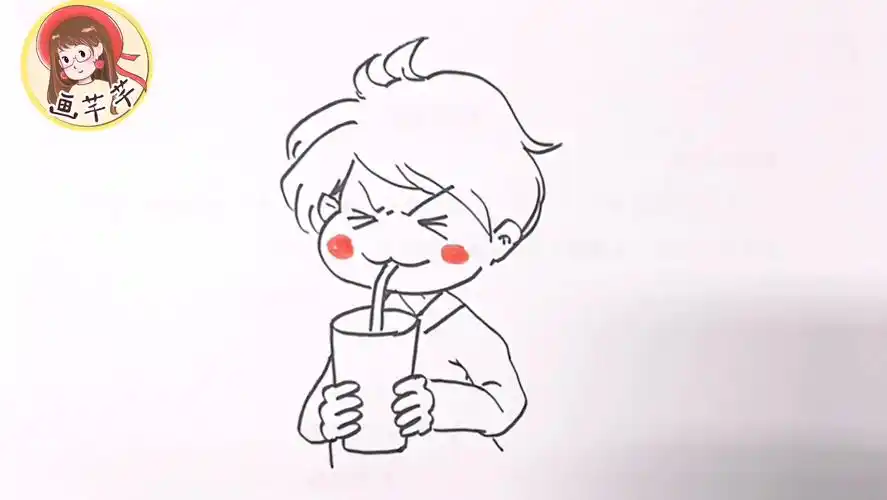 爱喝水的小王子,儿童卡通简笔画,动漫头像