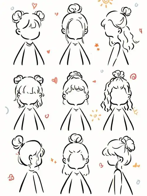 可可爱爱丸子头这样画