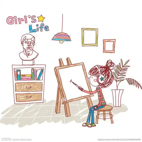 一个女生在画画设计图__动漫人物_动漫动画_设计图库_昵图网nipic.com