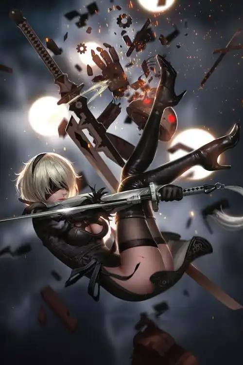 8k手机尼尔机械纪元2b小姐姐nier坠落超高清壁纸 - 网络游戏 - h128