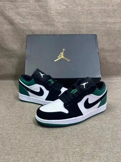 aj1低帮黑绿脚趾款aj1low黑绿脚趾男女同款 黑绿 35.