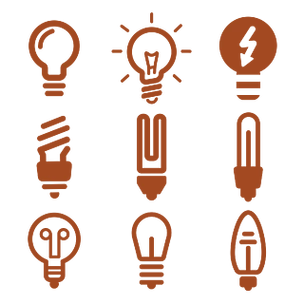 灯泡节能灯icon矢量图标卡通灯管素材