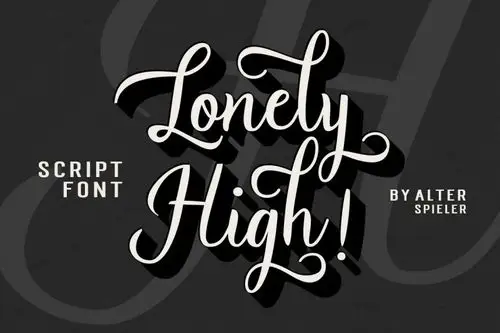 lonely high 手写时尚花体连笔英文字体下载
