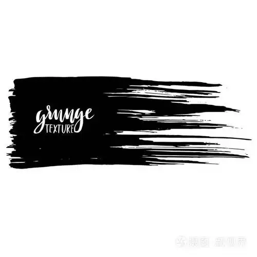 黑色墨水矢量画笔描边白色背景上分离.矢量图.grunge 纹理
