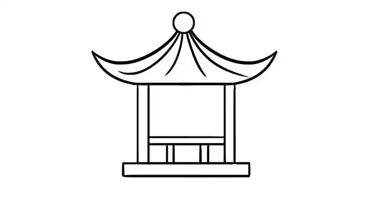 画亭子简笔画亭子简笔画亭子简笔画古代亭子简笔画风景亭子简笔画步