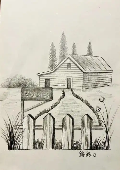 画画  #画画其实很简单#素描  #素描风景  #铅笔画  #风景画