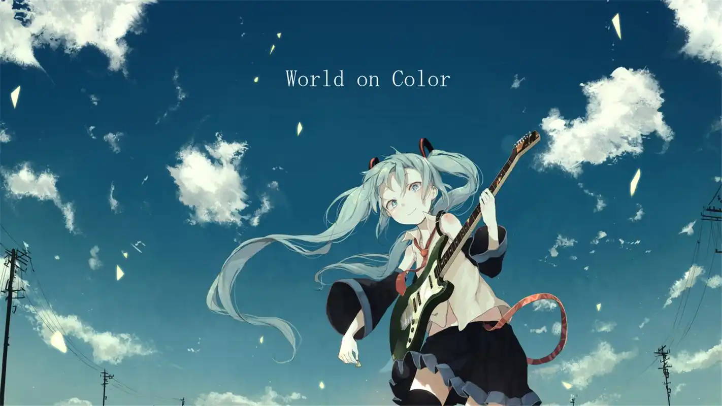 爱音乐的可爱动漫吉他美女卡通女生图片桌面壁纸下载第一辑