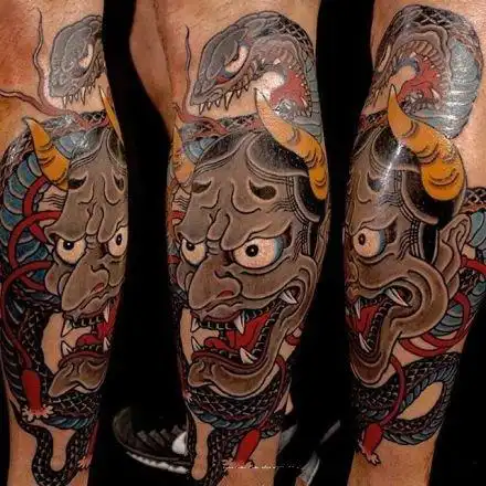 帅气的老传统半甲花臂纹身图案99