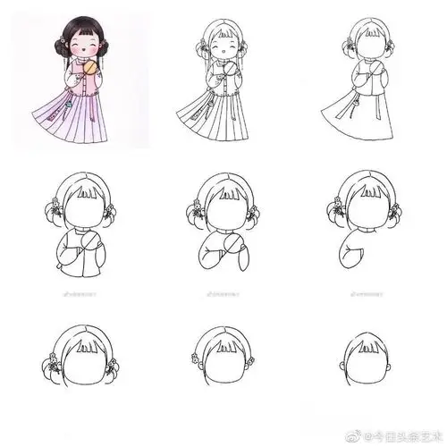 汉服人物简笔画