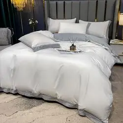 firs杉杉纯色水洗磨毛四件套床上用品亲肤裸睡床单简约床单被套床上