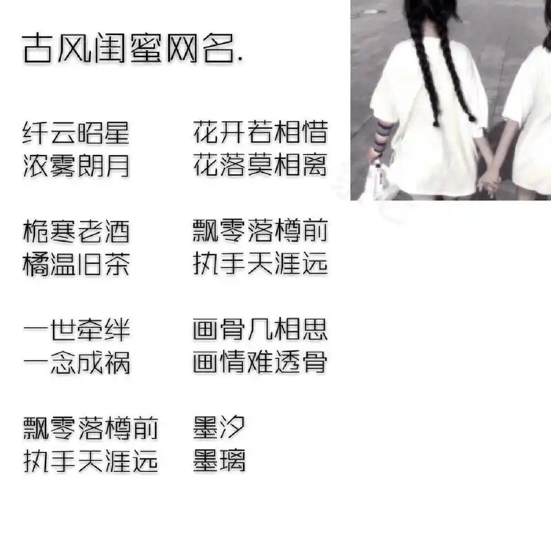 古风闺蜜网名 喜欢的就点个赞吧.