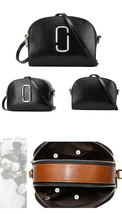 df flor eden - 巴黎油亮光泽感立体牛皮侧背包-共2色