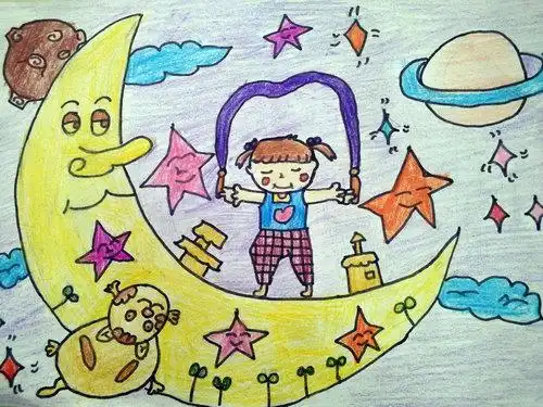 少儿书画作品-《美丽的梦》/儿童书画作品《美丽的梦》欣赏_中国少儿