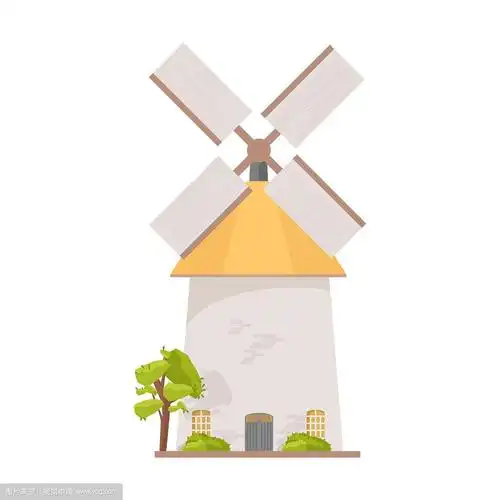 荷兰风车孤立在白色背景上