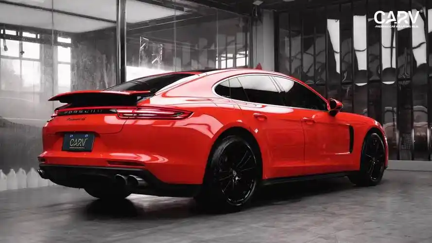 保时捷帕拉梅拉卡孚改色膜白金法拉利红,点燃生活激情_搜狐汽车_搜狐