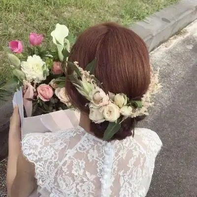 唯美新娘头部背影头像图片