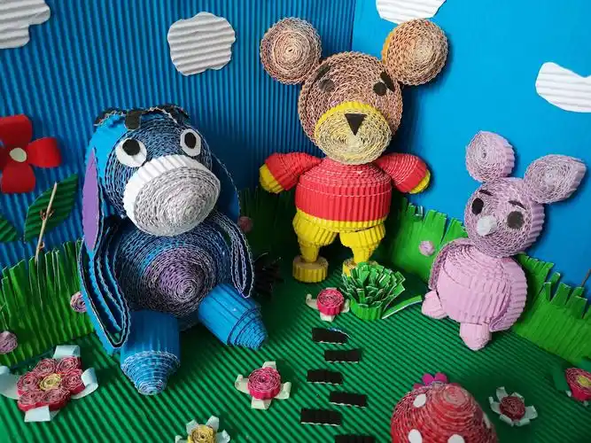 17学前教育7班手工制作课程瓦楞纸作品 - 美篇