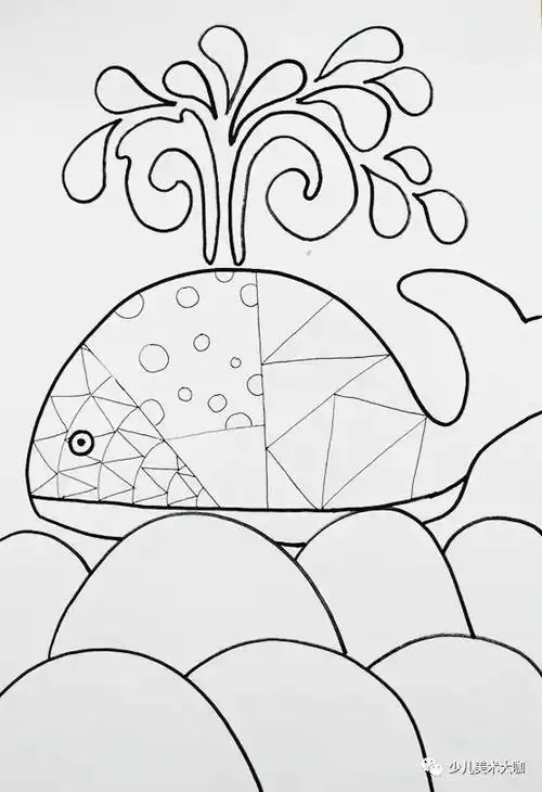 琪琪老师"画说高明"公益线上绘画教程创意儿童画:《可爱的鲸鱼》