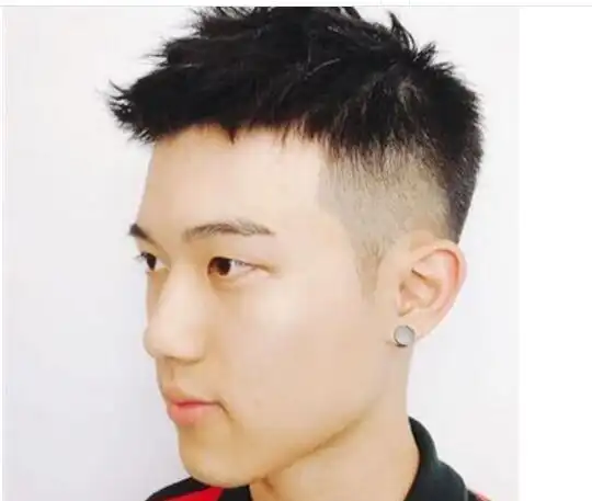 适合中学生的阳光短发发型图片中间高两边铲短的短发发型