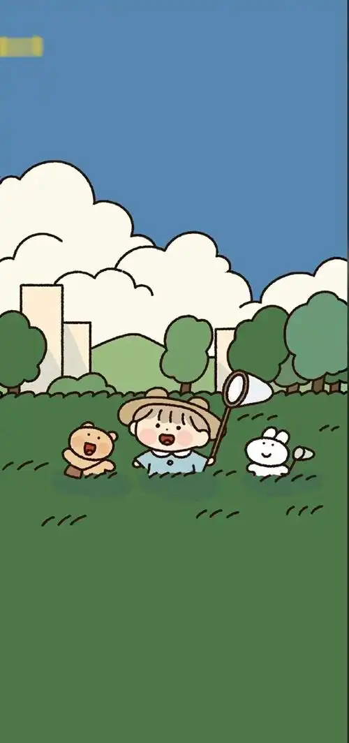 柒/:绿色护眼壁纸&可爱&抓蝴蝶