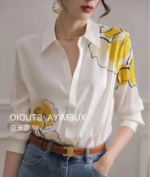 丝绸衬衫女长袖