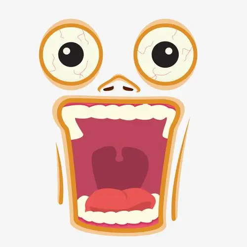 手绘卡通惊恐夸张表情设计素材